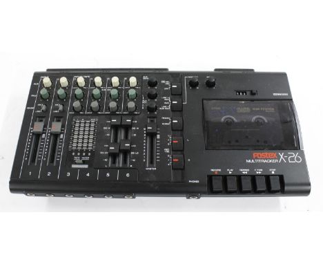 Fostex X-26 multitracker tape recorder, made in Japan, ser. no. 0X36000938, with power supply and owners manual 