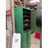 (Lot) Storage Cabinet w/ Lathe Tooling