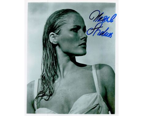 Ursula Andress signed black and white photo. Ursula Andress (born 19 March 1936) is a Swiss actress, former model and sex sym