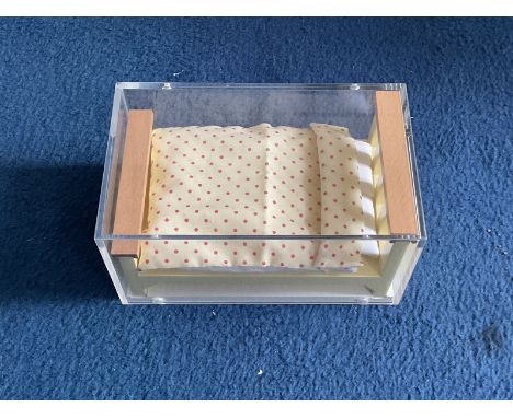 Tracey Emin signed Bed display signature on the underneath of the bed housed in a plastic display unit. English artist known 