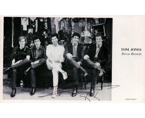 Tom Jones signed 6x4 vintage Decca records black and white promo photo. Sir Thomas John Woodward OBE (born 7 June 1940),known