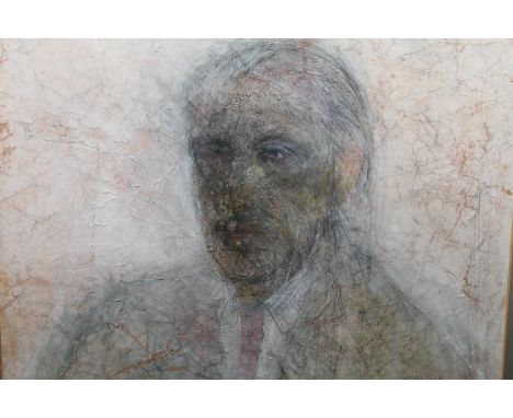 Helen Cecilia Lee (British b 1951)&nbsp; Bust length portrait of a gentleman  Mixed media, signed lower right, 44cm x 64cm, f