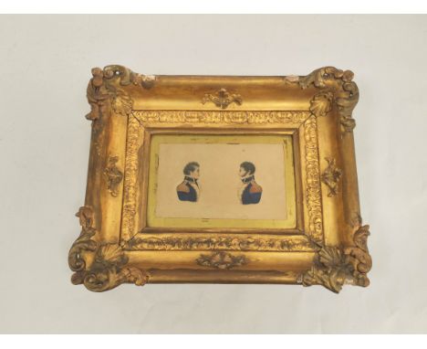 Early 19th cent. miniaturist. Double head &amp; shoulders portrait of Admiral MacDougal of Dunollie &amp; Captain Campbell.&n