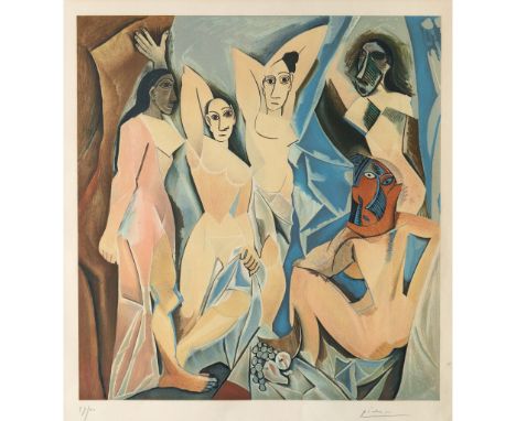 Pablo Picasso* (1881-1973), Les Demoiselles d'Avignon, 1953Farblithografie auf Velin mit Wasserzeichen 'ARCHES'. Darstellungs