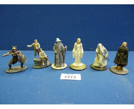 A quantity of Lord of the Rings figures.