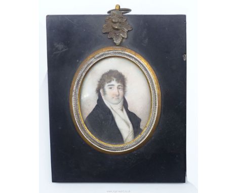 A late 18th/ early 19th century portrait miniature of John James of Liverpool, son to the above; in his will dated 1797 Willi