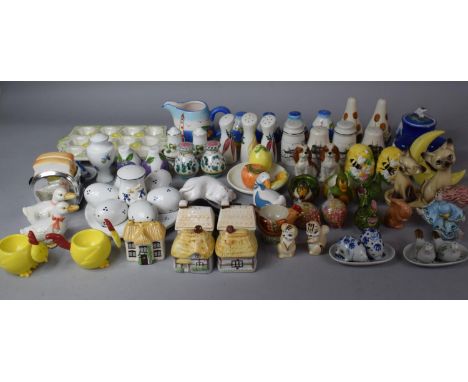 A Large Collection of Novelty Ceramic Cruets 
