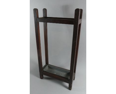 An Edwardian Stick Stand, 30cm Wide, Metal Drip Tray 