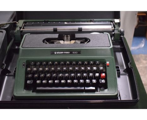 A Portable Silver Reed 500 Portable Manual Typewriter in Carrying Case 