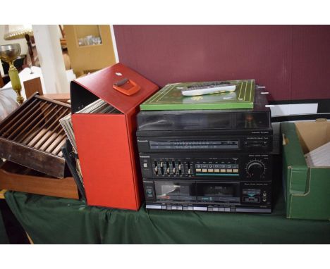 A Vintage Panasonic Music System Together with a Collection of LP's, Mainly Compilations 