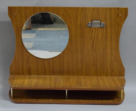 A Wall Hanging Hall Mirror/Telephone Shelf with Clip, 80cm Wide 