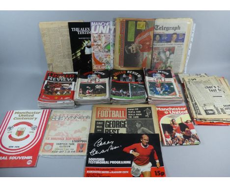 A Collection of 1990's Manchester United Football Programmes, Souvenirs, 1970 Inside Football Newspaper, Programme for the Eu