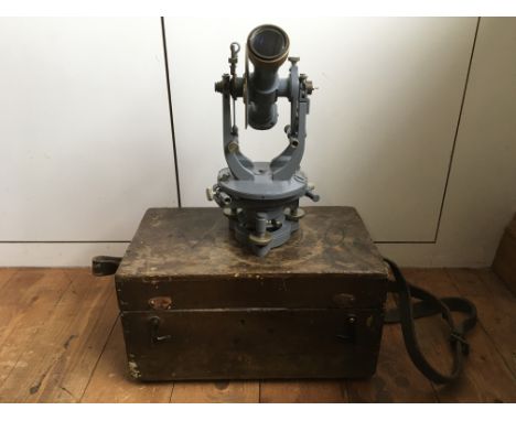 A Cooke, Troughton &amp; Simms V011030 surveyors level, in wooden box with leather strap.