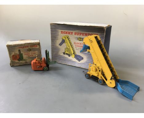 A Dinky Toys 401 Fork Lift Truck with a 964 Elevator Loader, in boxes.