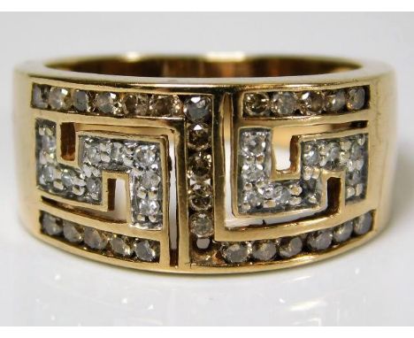 A 9ct gold ring set with diamonds, lacking two stones a/f 4.8g size M
