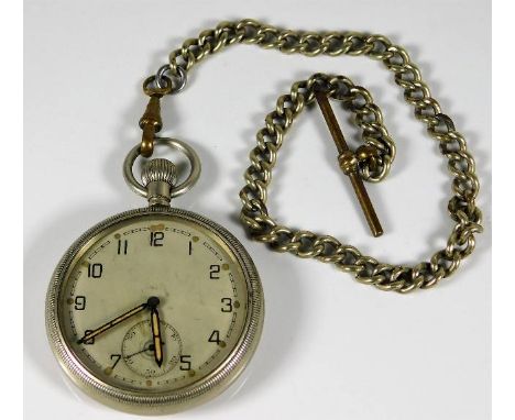 A vintage military issue pocket watch with arrow mark to rear with number BB50407