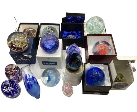 A quantity of glass paperweights, to include Caithness, Isle of Wight, Gleneagles Crystal, Avondale Glass, and others, 11 in 