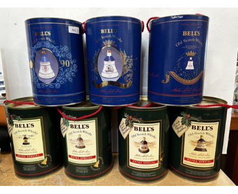 Seven bottle of Bells Royal Decanter Old Scotch Whiskey. All in presentation tins. 