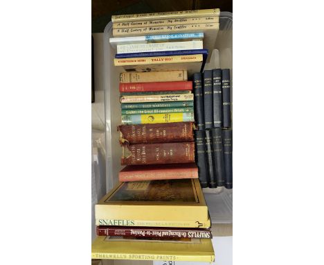 A quantity of hardback and other vintage sporting books, including Hunting and cricket,  "Three volumes of A Half Century of 