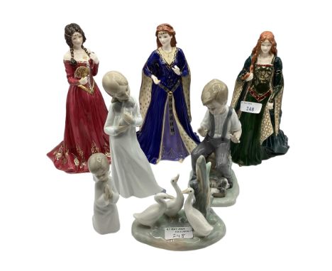 A quantity of general mixed china, to include Nao figures, Worcester figures etc 