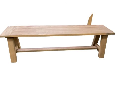 A contemporary oak Neptune bench 