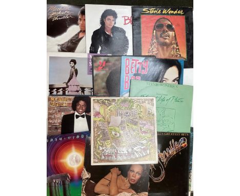 Vinyl records, circa 46.  See photos for a selection of albums, Various albums, to include, Michael Jackson, Betty Boo, Stevi