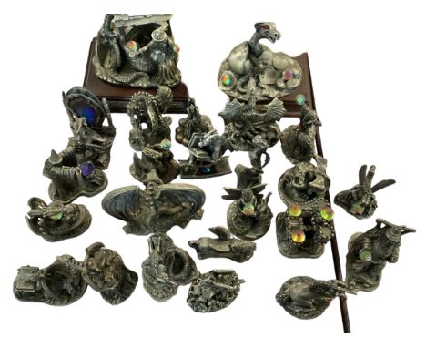 A collection of Myth and Magic pewter models of mythical beasts/dragons etc. 