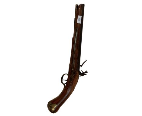 A flintlock pistol Stamped 'Tower' GR Cypher with Crown and broad arrow stamp.&nbsp; Circa 1800.&nbsp; Tower Lock, Flint Lock