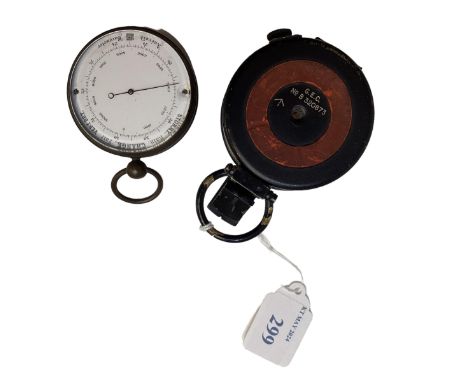 A miniature barometer and compass 