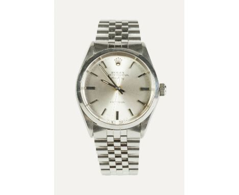 ROLEX OYSTER PERPETUAL AIR-KING PRECISION GENTLEMAN'S WRIST WATCH, having circular silvered dial with batons, sweep seconds h