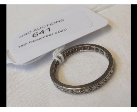 A diamond full eternity ring in 18ct white gold settingCONDITION REPORTring size approx Sband 2mm wide3g total weight