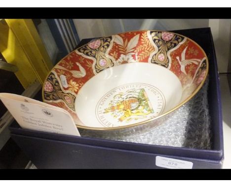 A Royal Worcester Golden Jubilee bowl in presentation box