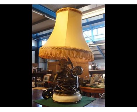 A cherub table lamp