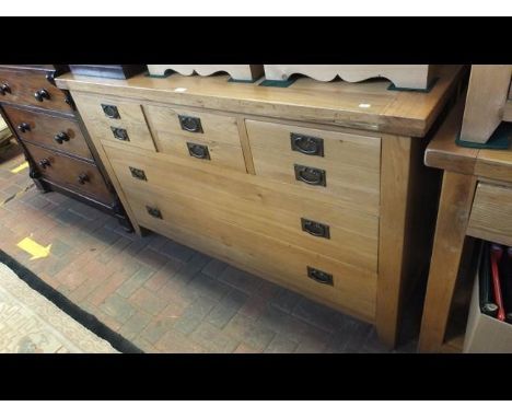 A modern light oak multi-drawer sideboard - 150cmsCONDITION REPORTheight 90cmdepth 50cm