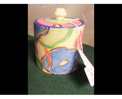 A Clarice Cliff 'Blue Chintz' pattern preserve jar and cover - circa 1932/33CONDITION REPORTSome paint on surface which seems