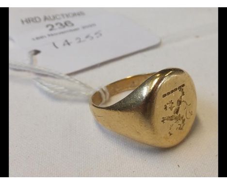 A gents heavy 18ct gold signet ring - size TCONDITION REPORTItem specifics are as follows - 18.5gHead size approx. 17mm x 15m