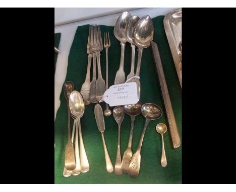 A selection of silver flatware - total weight 373 grams