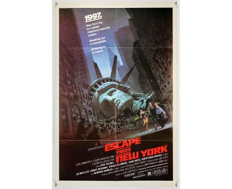 Escape From New York (1981), US One Sheet, 41 x 27 inches, folded, Barry E. Jackson artwork Director John Carpenter Stars Kur