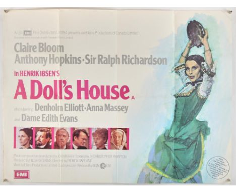 A Doll's House (1973), British Quad, 40 x 30 inches, folded Director Patrick Garland Stars Claire Bloom, Anthony Hopkins Cond