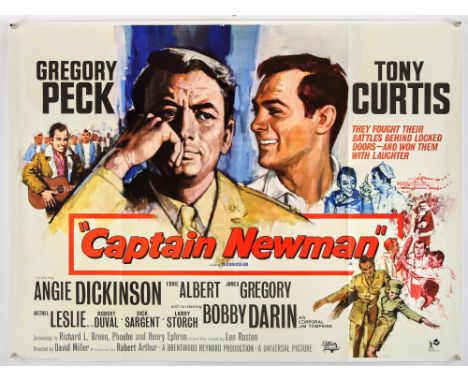 Captain Newman (1963) British Quad, Renato Fratini artwork, was folded now rolled, 40 x 30 inches, printed by Charles & Read 