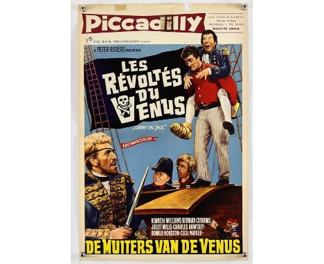 Carry On Jack (1964) (AKA Les Revoltes Du Enus), Belgian, 21 x 14 inches, folded Director Gerald Thomas Stars Kenneth William