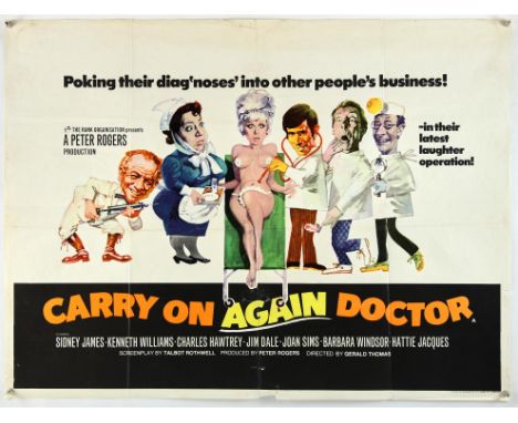 Carry On Again Doctor  (1969), British Quad, 40 x 30 inches, folded, printed by W.E Berry Director Gerald Thomas Stars Sidney