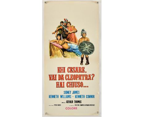 Lot of 2, Carry On Cleo (1964), Carry On Columbus (1992), both rolled Carry On Cleo, Italian Locandina, 27.5 x 13 inches Carr