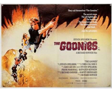 The Goonies (1985), British Quad, 40 x 30 inches, folded, Drew Struzan artwork Director Richard Donner Stars Sean Astin, Josh
