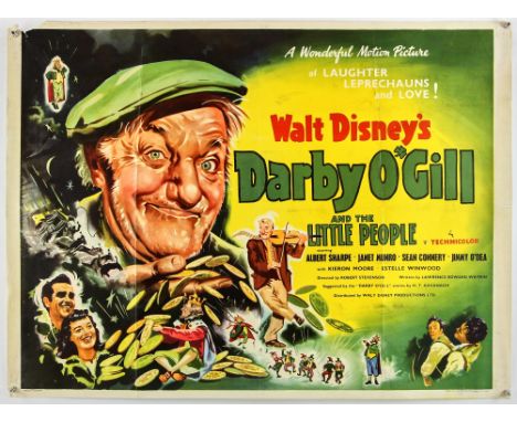 Darby OGill And The Little People (1959), British Quad, 40 x 30 inches, folded, printed by Stafford & Co Director Robert Stev