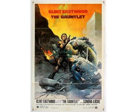The Gauntlet (1977), Us 1 Sheet, 41 x 27 inches, folded,  Frank Frazetta artwork  Director Clint Eastwood Stars Clint Eastwoo