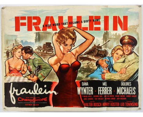 Fraulein (1958), British Quad, 40 x 30 inches, folded, printed by Stafford & Co, Tom Chantrell artwork Director Henry Koster 