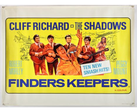 Finders Keepers (1966), British Quad, 40 x 30 inches, rolled, printed by Stafford and Co  Director Sidney Hayers  Stars Cliff