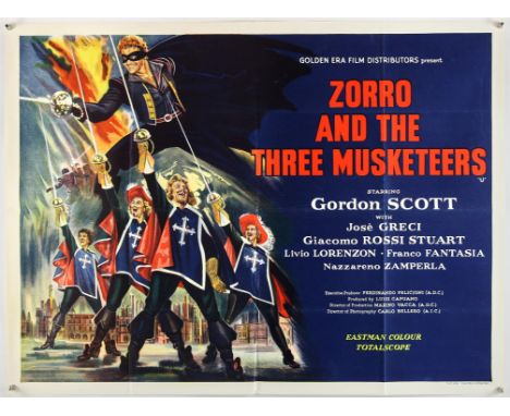 Zorro And The Three Musketeers (1963), British Quad, 40 x 30 inches, folded, printed by TP Ltd  Director Luigi Capuano  Stars