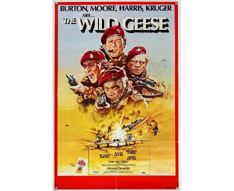 The Wild Geese (1978), US One Sheet, 41 x 27 inches, was folded now rolled, NSS 780179, Arnaldo Putzu artwork Director Andrew